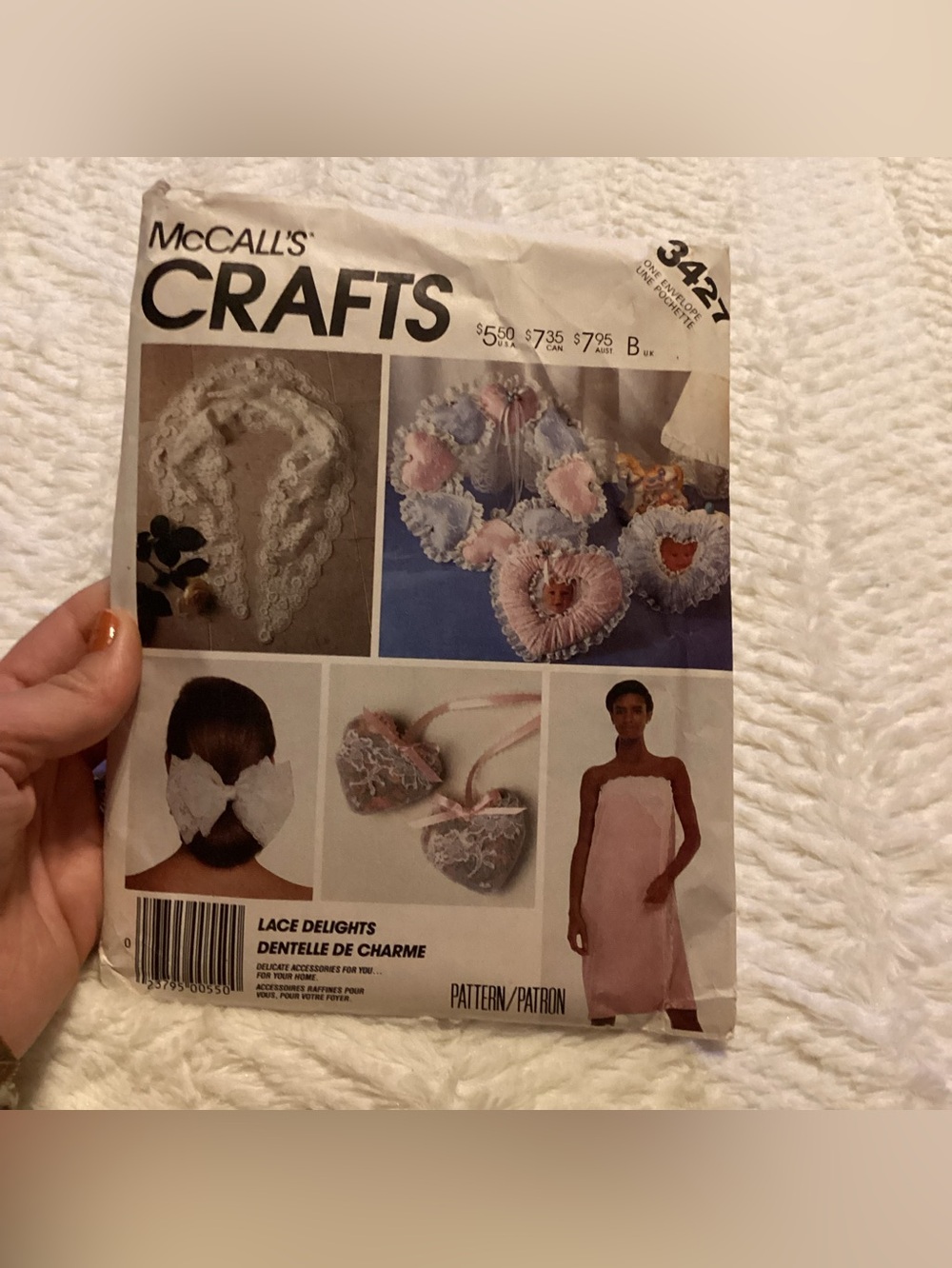 McCalls Crafts 3427 Uncut Lace Delight Lace Sewing Pattern Craft Uncut